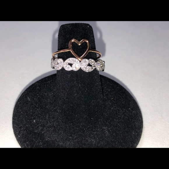 18K rose-gold plated Sterling silver heart ring,S7 - Picture 7 of 8